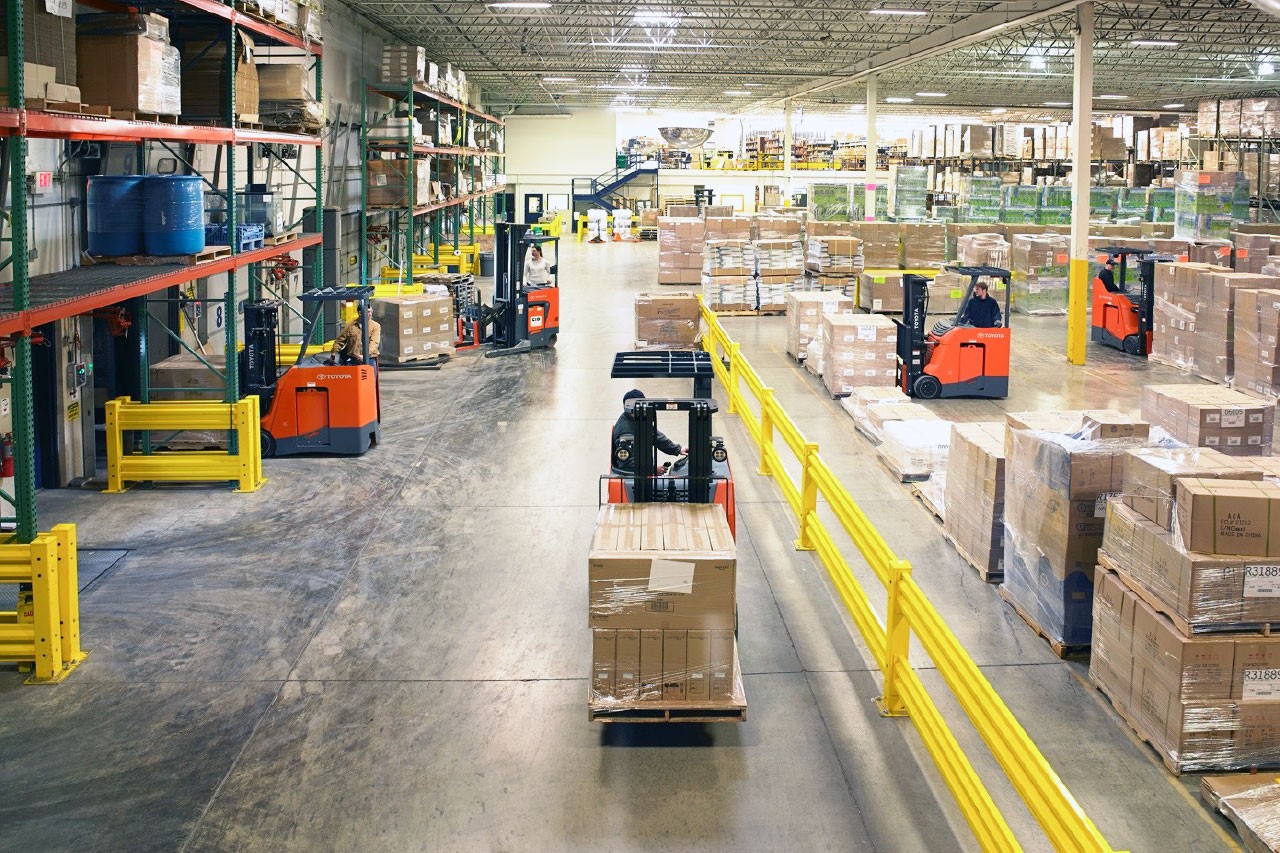 Toyota Electric Forklifts in Warehouse